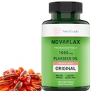 נובה לוסיה אורגני Flaxseed שמן קפסולות 1000 מ"ג - אומגה 3 6 9 Softgels לשיער, Skin & Nails - non-GMO, Gluten-Free, Hexane-Free, Easy to Swallow - 100 Softgels נוזלי