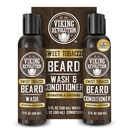 המהפכה הוויקינגית Beard Wash and Beard Conditioner for Men with Argan Oil ו- Jo Joba Oil - Beard Softener and Powerener Beard Care Beard Shampoo and Conditioner with Beard Oil (5oz, Sweet Tobacco)