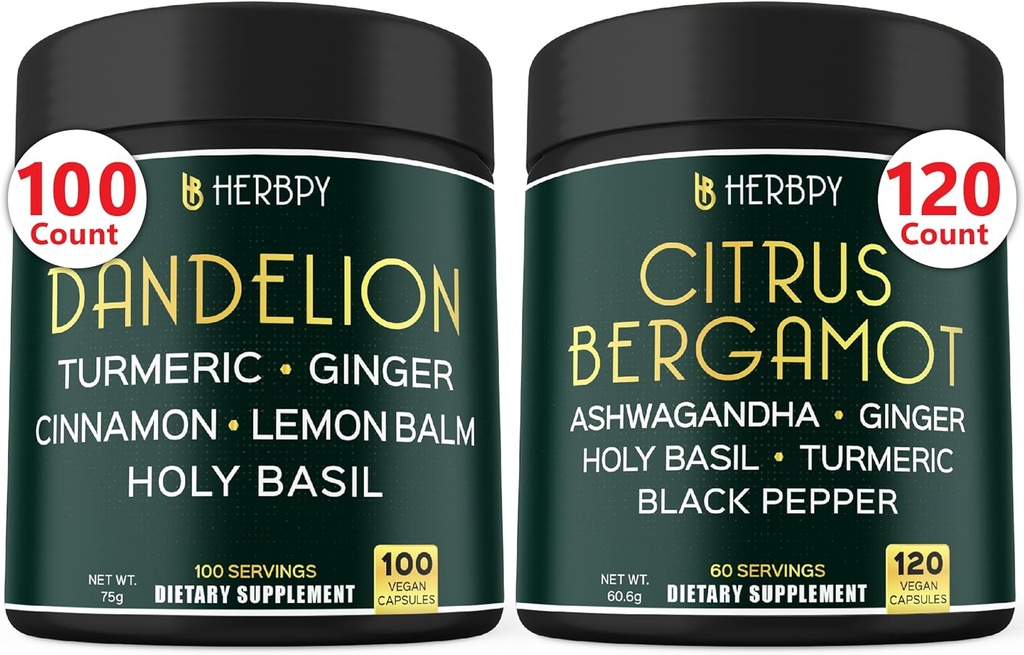 Bundle 6in1 Dandelion תוסף 6in1 Citrus Bergamot - תמיכה מרגיעה, לב, עיכול בריאות ו Immune