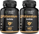 בריאות Dose Potassium + Iodide (KI) טבליות - 130 מ"ג 140 טבליות - עבור התמיכה Thyroid, Metabolism & Electrolyte Balance - Non-GMO, Gluten-Free, GMP Certified, Pack of 2