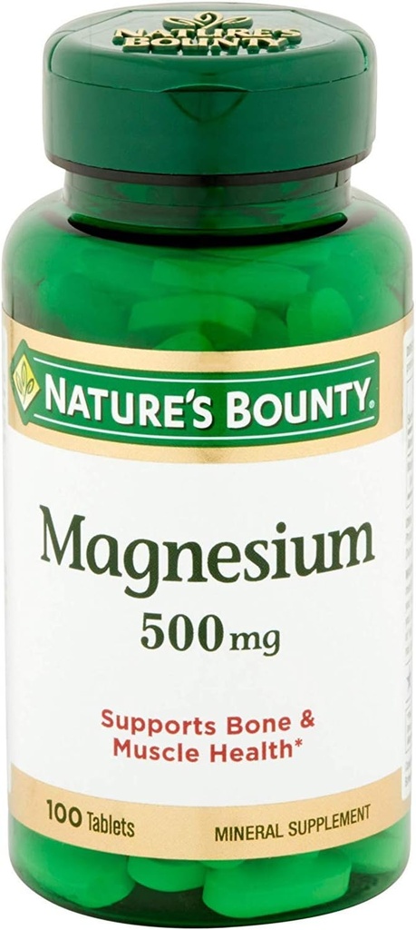 Nature's Bounty Magnesium 500 מ"ג טבליות 100 ea (Pack of 4)