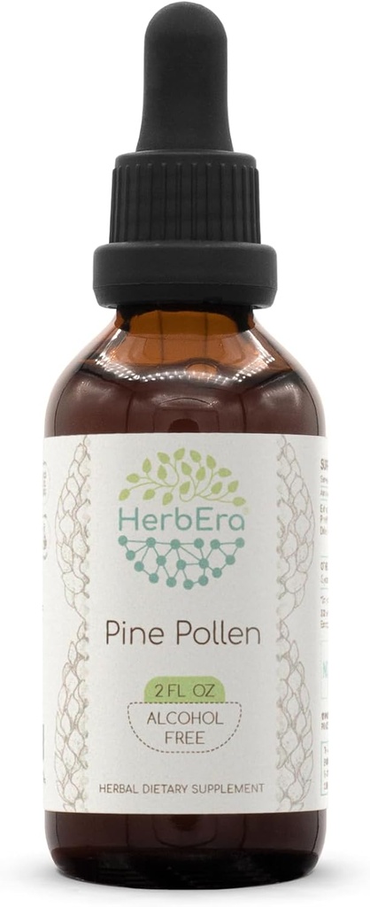 HerbEra Pine פולן B60 אלכוהול חינם Herbal לחלץ Tincture, excentrated נוזל טיפות טבעי (Song Hua פן, סקוטי פין, Pinus Silvestris) 2 fl oz