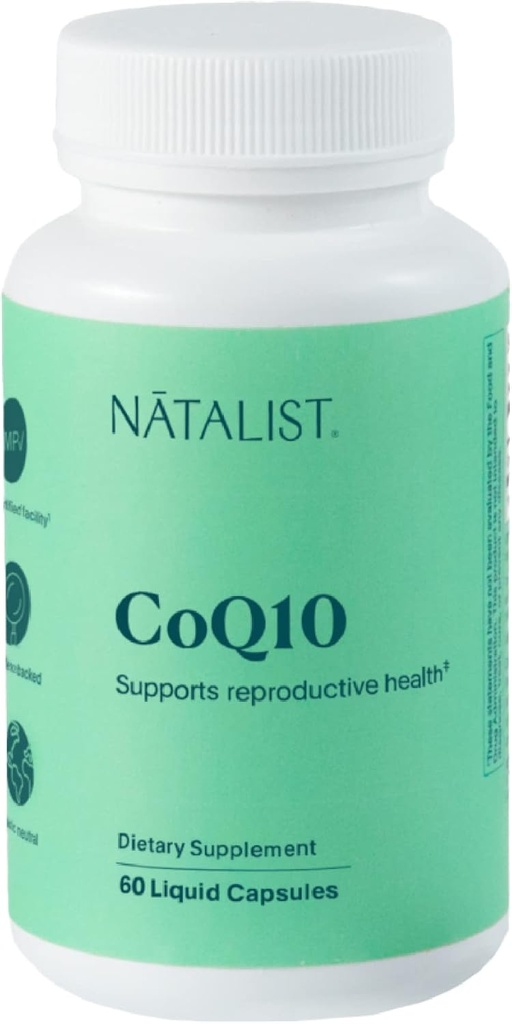NATALIST CoQ10 Ubiquinone 120 mg Daily Fertility Vitamin Powerful Antioxidant Defense & Cellular Energy Support Supplement - High Absorption for Women & Men Vegan, Non-GMO - 60 Liquid Capsules