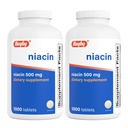 רוגבי Niacin 500 מ"ג - ויטמין B3 לגברים ונשים - 1,000 טבליות (2-Pack)