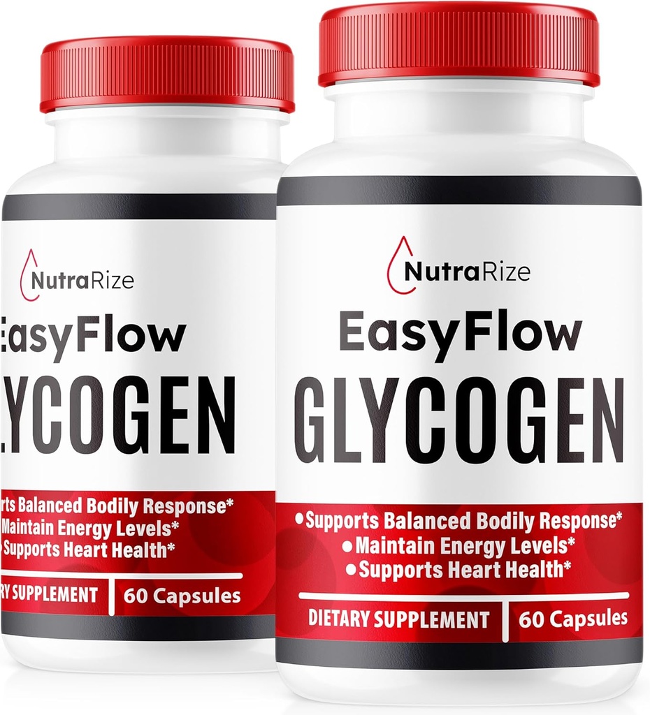 NutraRize (2 Pack) Easy Flow Glycogen, EasyFlow Glycogen תומך קפסולות, Easy Flow Glyco Optimizer, רשמי EasyFlow Glyco Optimiser Caps, Easy Flow Detox ניקוי, Easy Flow Glycol (120 קפסולות)