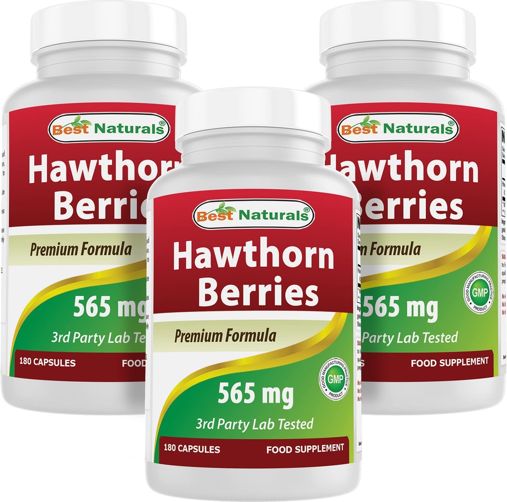 Best Naturals הות'ורן 565 מ"ג 180 קפסולות (Pack of 3)