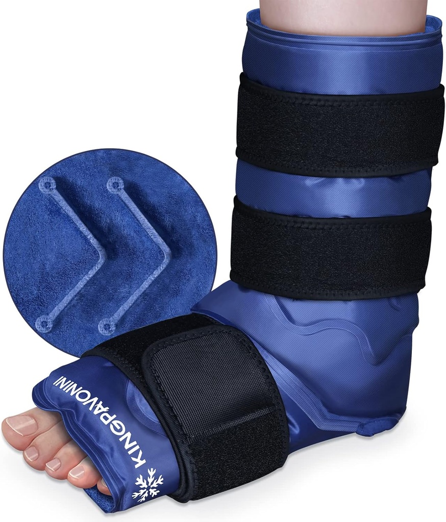 XXL Ankle Foot Ice Pack Wrap for Foot Injuries, Full Coverage Ankle Ice Wrap, Gel Ice Packs Reusable for Plantar Fasciitis, Achilles Tendonitis, Spili Ankles and Heels, Fibular פציעות, Blue Blue Blue Blue