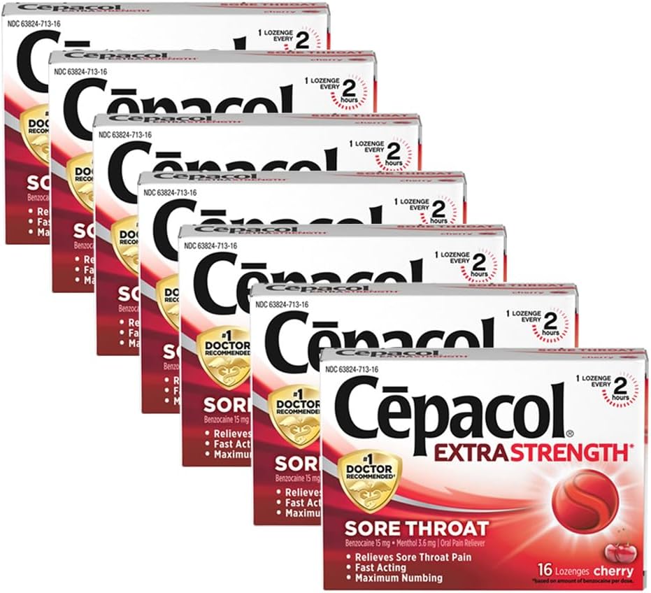 צ'יפקול גרון כוח מקסימלי Drop Lozenges, Cherry, 16 Count (Pack of 7)