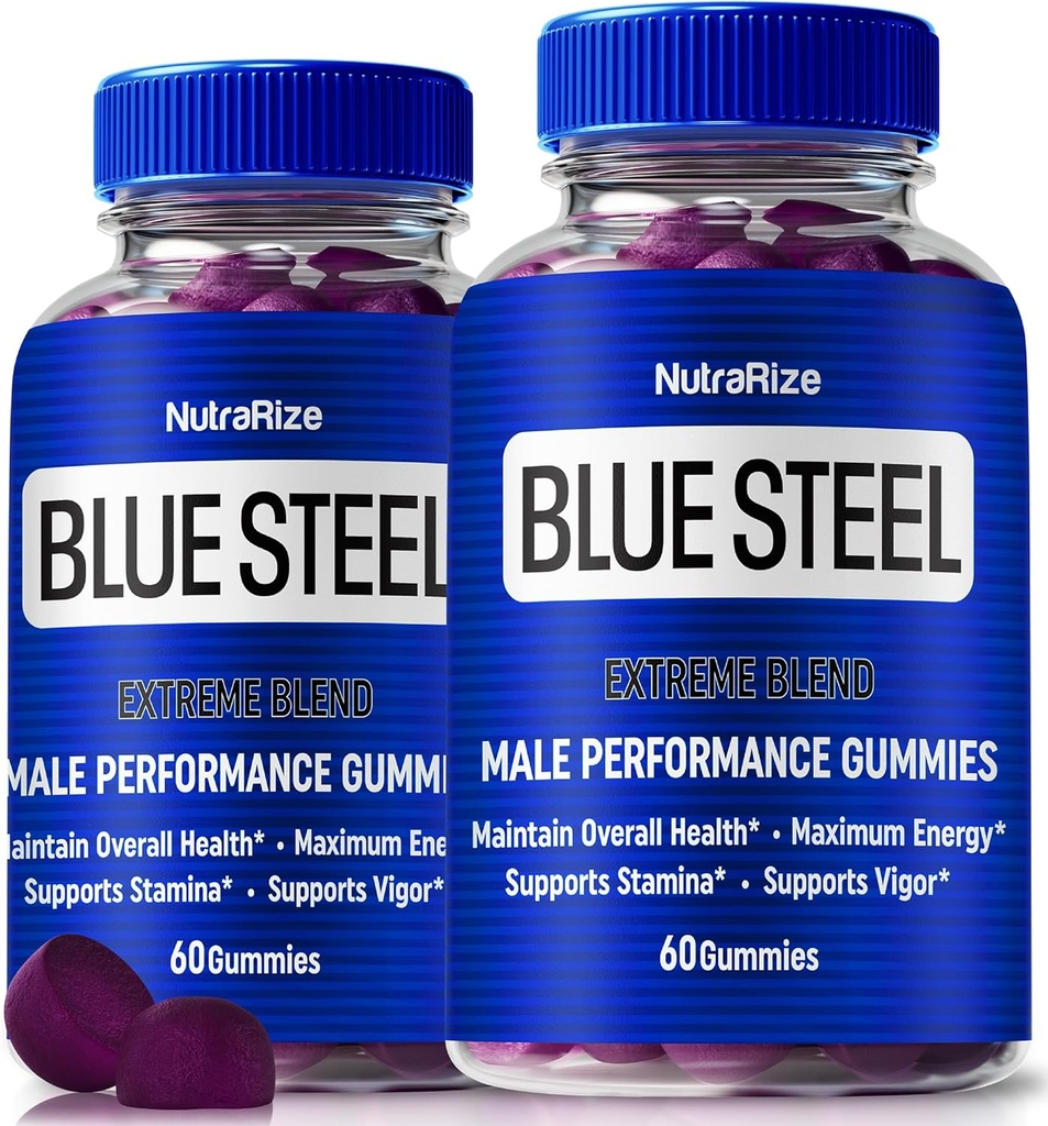 (2 Pack) Blue Steel Gummies for Men, Daily Nutrition to Boost Trust and Total Health, All Natural Supplement to Support Peak Performance, Official Male Gummy, BlueSteel Reviews