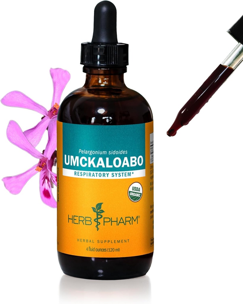 Herb Pharm מוסמך אורגני Umckaloabo לחלץ תמיכה מערכת הנשימה - 4 Ounce