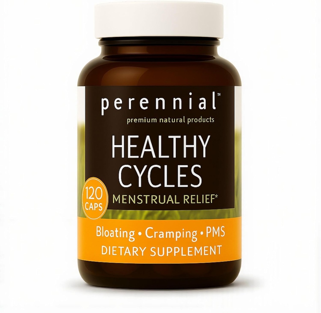 מחזורים בריאים Perennial - PMS ו-Time Relief תוסף עם Vitex, Dong Quai ו- Raspberry Leaf - תומך ב- Menstrual Balance and Comfort - פורמולה טבעית לבריאות מחזור האישה - 120 קפסולות