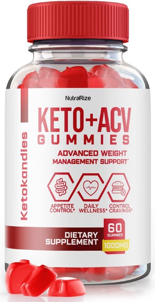 NutraRize KetoKandies Keto+ACV חניכיים לירידה במשקל, תוספת כוח מקסימלית, Gomitas ביקורות (60 חניכיים)