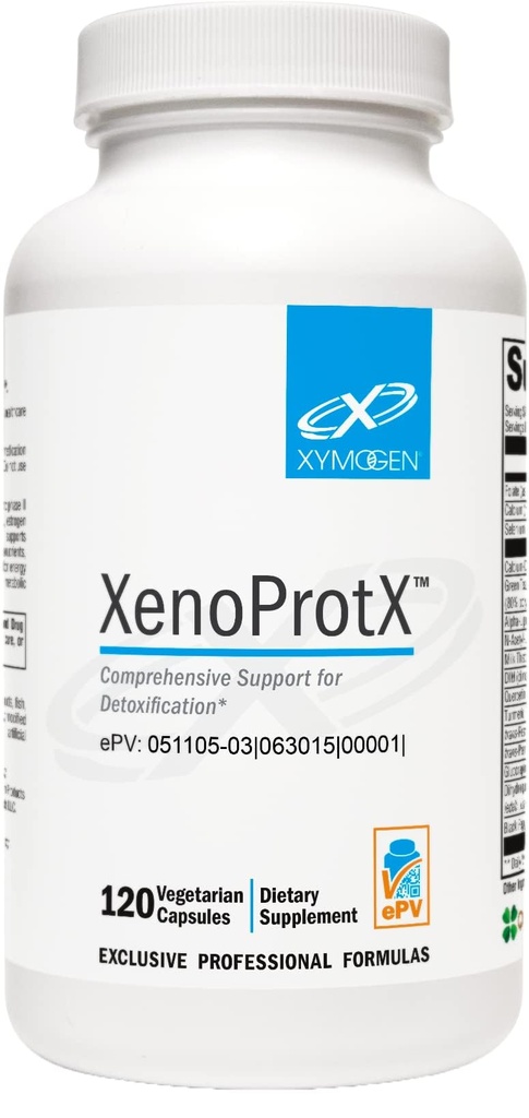 XYMOgen XenoProtX - תומך ב- Estrogen Metabolism + Xenoestrogens Detox - DIM, NAC, Calcium D-Glucarate + Phytonutrients תוספי כדי לתמוך Liver Detox + Liver בריאות (120 קפסולות)