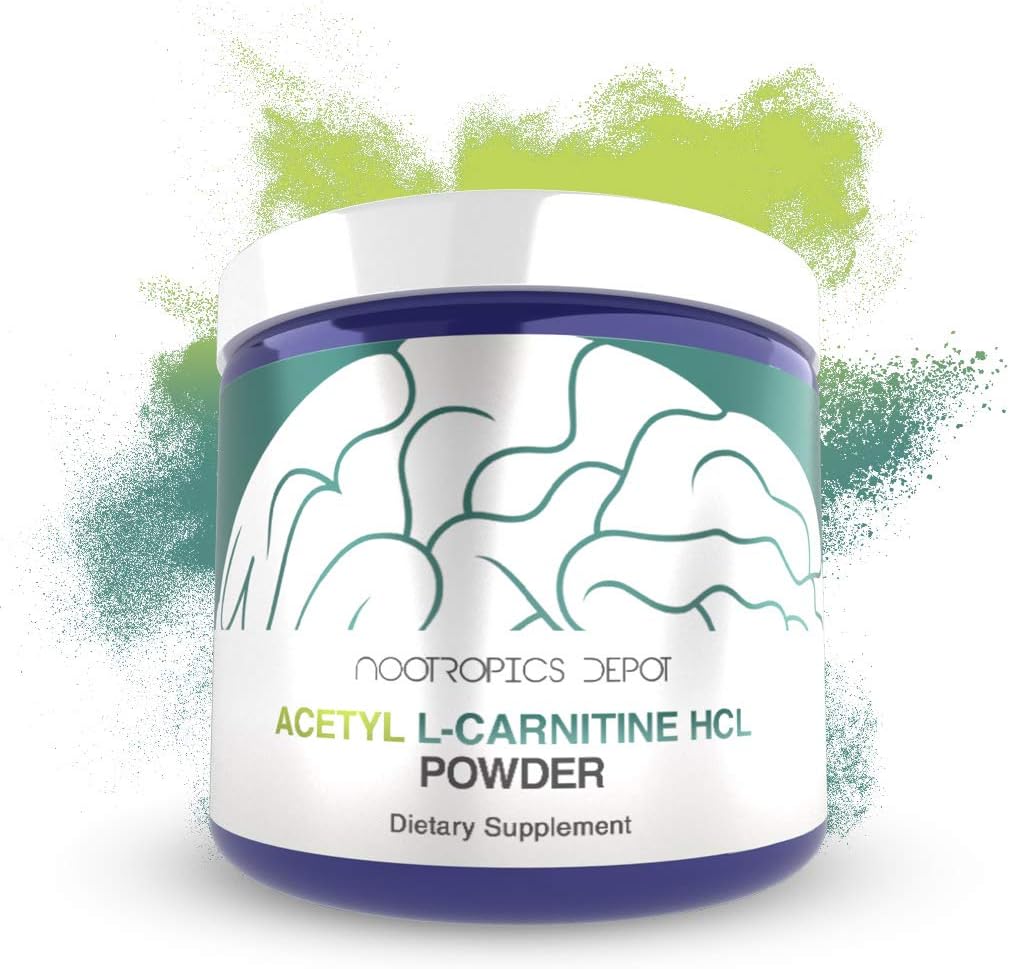 Nootropics Depot Acetyl L-Carnitine אבקה | טופס HCL | 125 גרמים | ALCAR | Amino Acid תוסף | אנרגיה | אנרגיה | תמיכה בתפקוד מינוכונדרי, ירידה במשקל והזדקנות בריאה