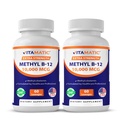 Vitamatic Methyl ויטמין B12 (Methyhydrobalamin) 10,000 mcg (10mg) 60 Lozenges - מקור גבוה של ויטמין B12 (2 Pack)