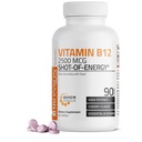 ויטמין B12 2500mcg Shot of Energy Fast Dissolve Chewable Tablets - Quick Release Cherry Flavored Sublingual B12 ויטמין - תומך במערכת העצבים, ייצור אנרגיית המוח הבריא - 90 הרוזן