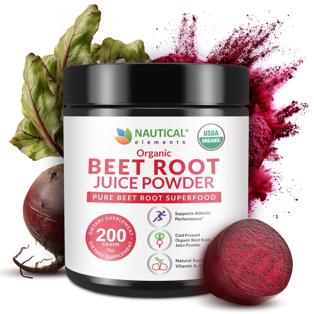 אבקת Beet Juice אורגני - Cold Pressed - 20:1 Concentrate - ריכוז אבקת שורש באט - Nitric Oxide - תמיכה ב Circulation - 57 משרתות של תוסף Beet Root - 7oz