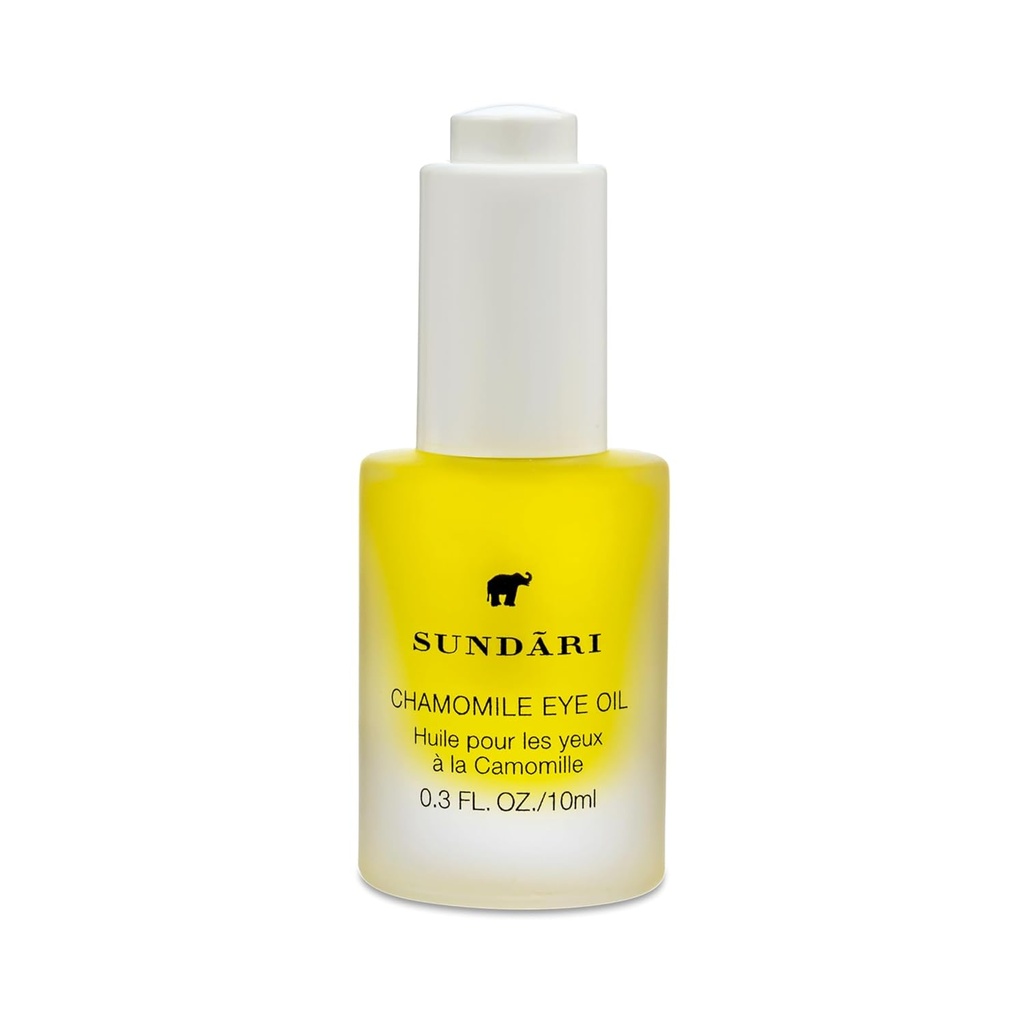 SUNDARI Chamomile Eye Oil - Natural Dark Circle Treatment, Anti-Aging & Wrinkle Reduction, Brightens & Smooths under-Eye, Nourishes & Revitals, Natural Ingredients, Convenient Dropper 0.3 ozoz ozoz oz oz