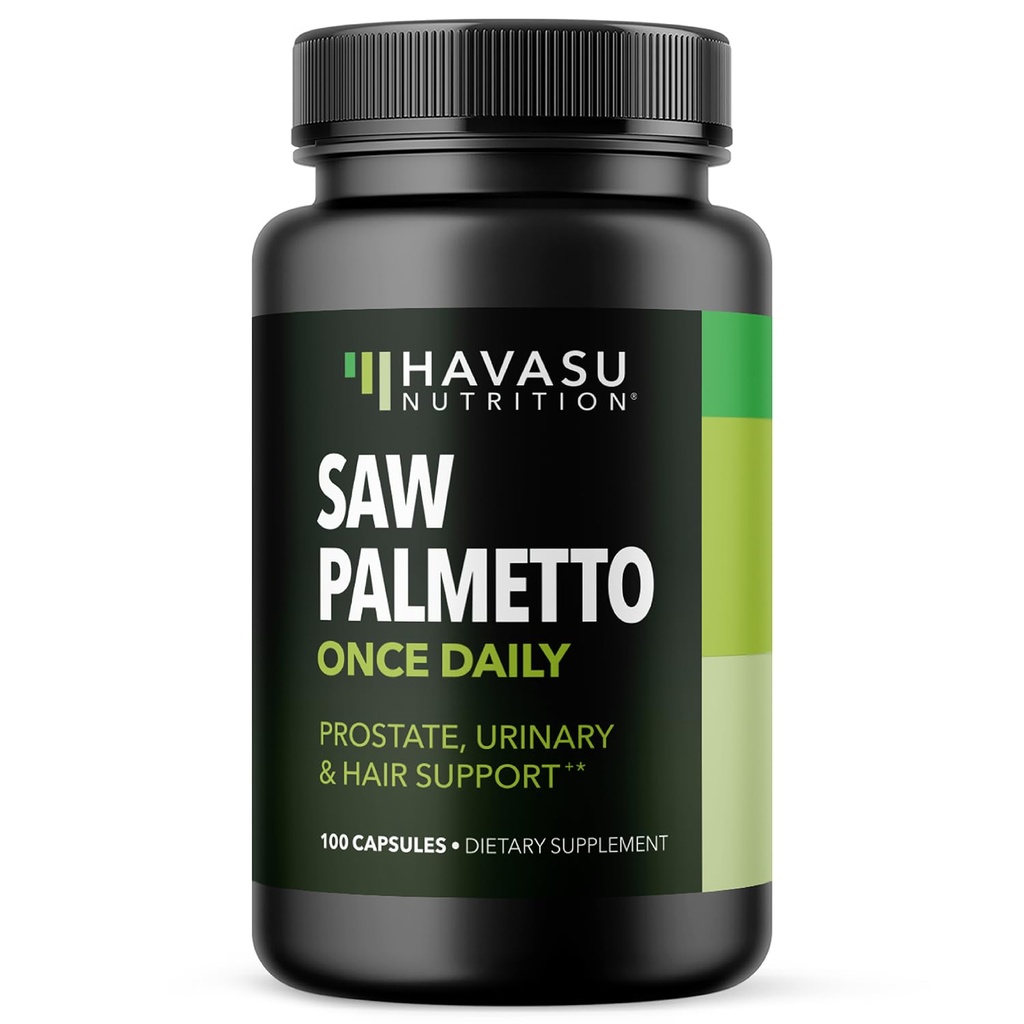 Saw Palmetto for Men Prostate Health Supplement to Promote Urinary Tract function - 500 מ"ג Per Serve - 100 Count - DHT חוסם שיער ויטמין - טבעוני, non-GMO כמוסות, מעל 3 חודשים אספקה