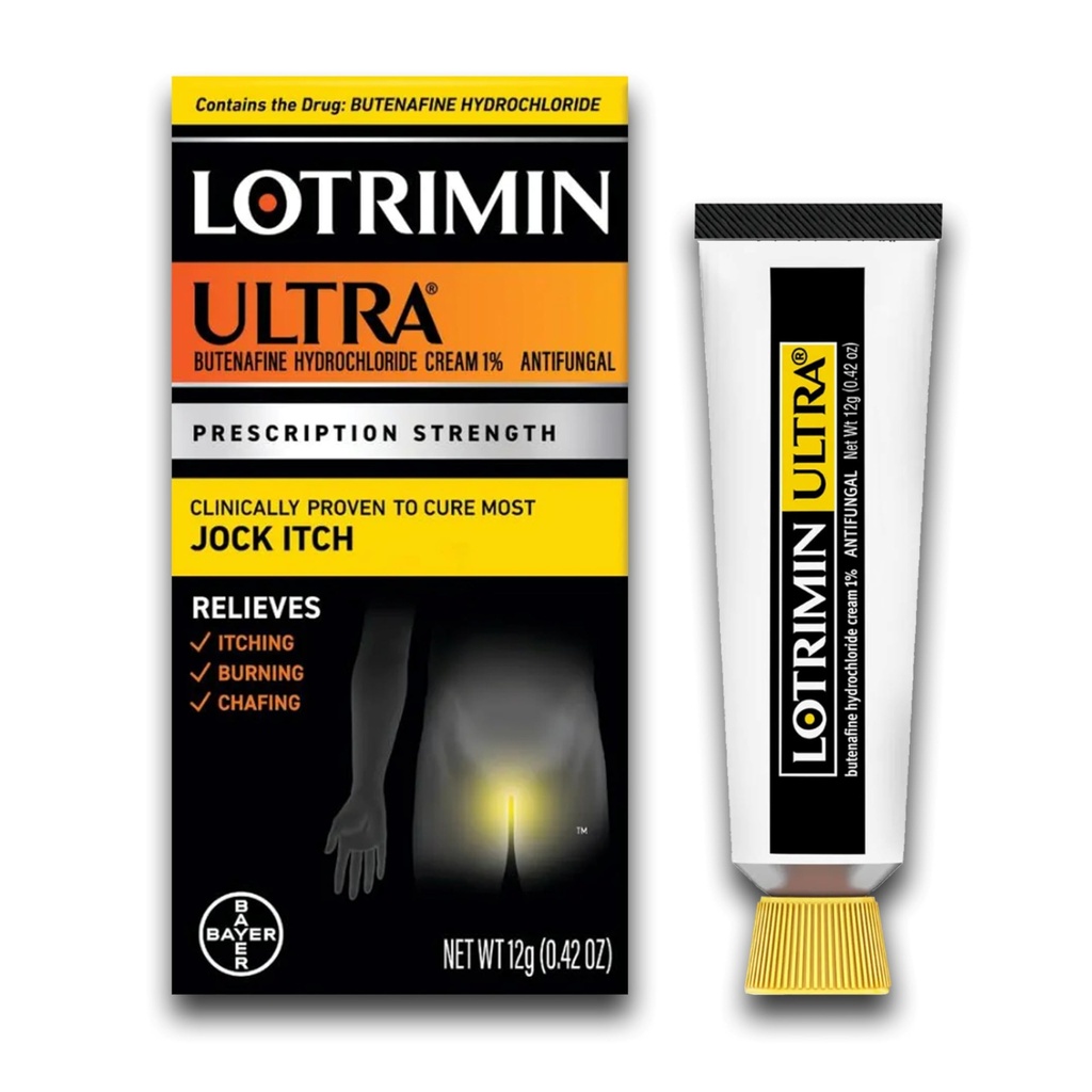Lotrimin Ultra Jock Itch Cream - Powerful Butenafine hydrochloride Treatment for Jock Itch, 0.42 Ounce (12 גרמים) (Packaging May Vary)