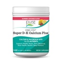 Ionic Fizz Super D-K Calcium Plus על ידי Pure Essence - עם תוספת מגנזיום, ויטמין D3, ויטמין K2 עבור עצמות חזקות ותמיכה מתח - Raspberryade - 14.82oz