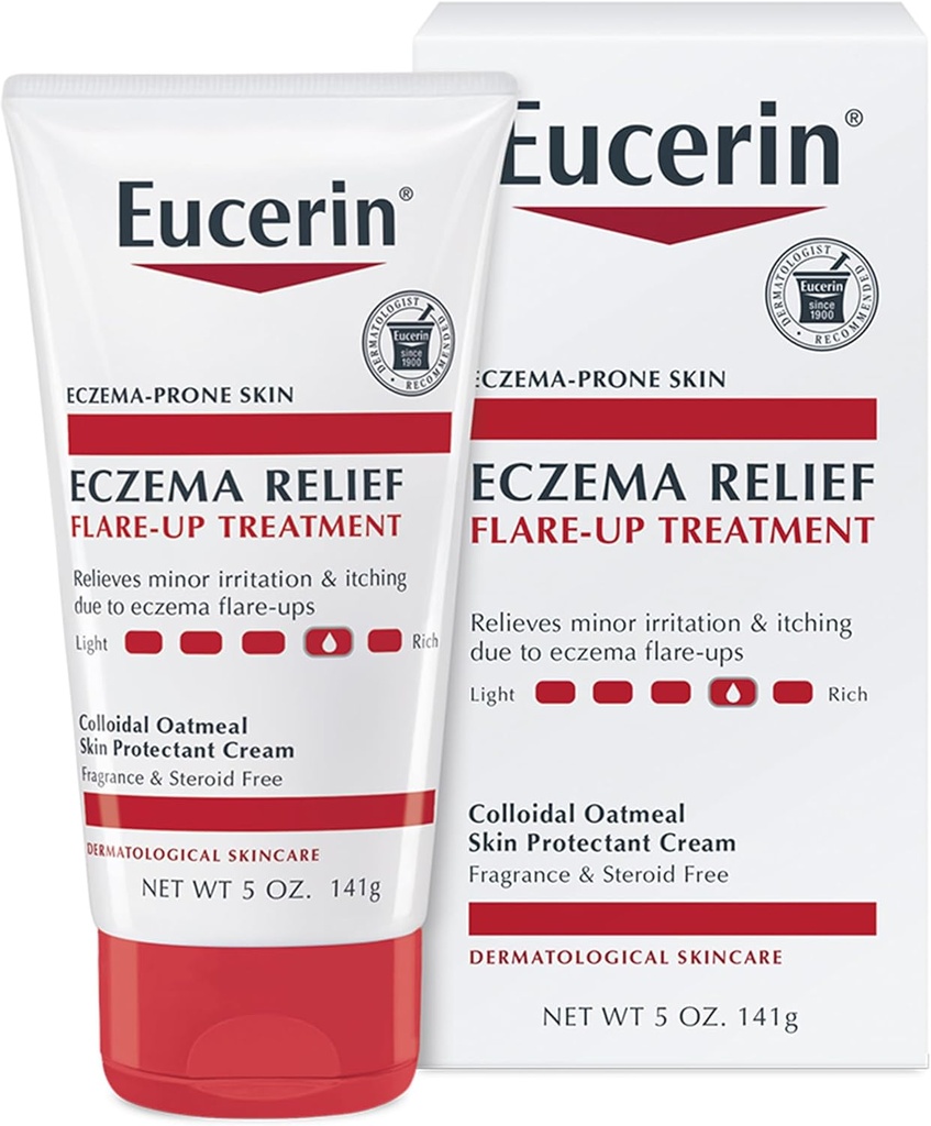 Eucerin Eczema Relief Flare-up טיפול - מספק הקלה מיידית לעור אקס-פרון - 5 oz. Tube Tube Tube