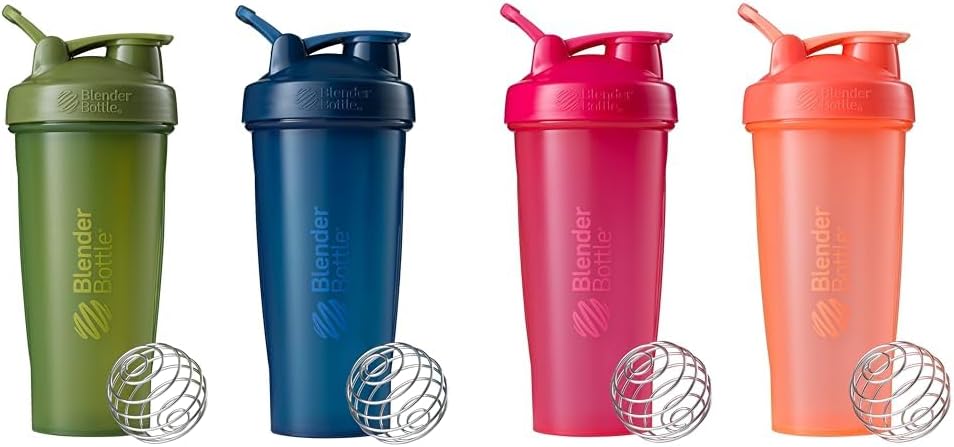 בלנדר בוטל 2Pack 28-Ounce Classic Shaker Bottles for Protein Shakes and Pre Workout, Mos/Mos/Mos & הצי/Navy and All Pink and Coral