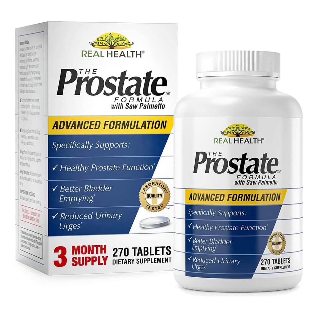 בריאות אמיתית פורמולה Prostate - תוספי בריאות Prostate מתקדם לגברים, Saw Palmetto פורמולה עבור בריאות Bladder ותמיכה שתן, עם Pomegranate, Zinc, & Pumpkin Seed - 270 הרוזן הרוזן הרוזן