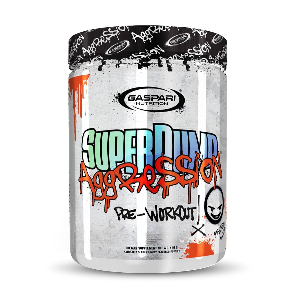 Gaspari Nutrition SuperPump Aggression Pre-Workout: Energy, Focus, Endurance and Recovery, with Creatine and Caffeine (25 משרתים, Mayhem מנגו)