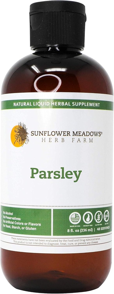 Parsley נוזל Herbal תוסף - 8oz- אלכוהול חינם, non-GMO, מיוצר עם רכיבים אורגניים