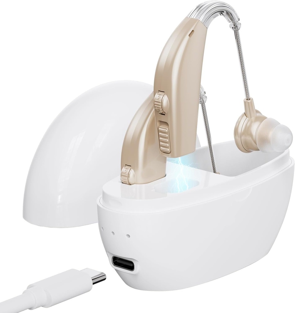 שימוע מסייעות לשמיעה Amplifiers for Adults Rechargeable with Noise Canceling Hearing Aid Loss Amplifiers and Adults Case Volume Control