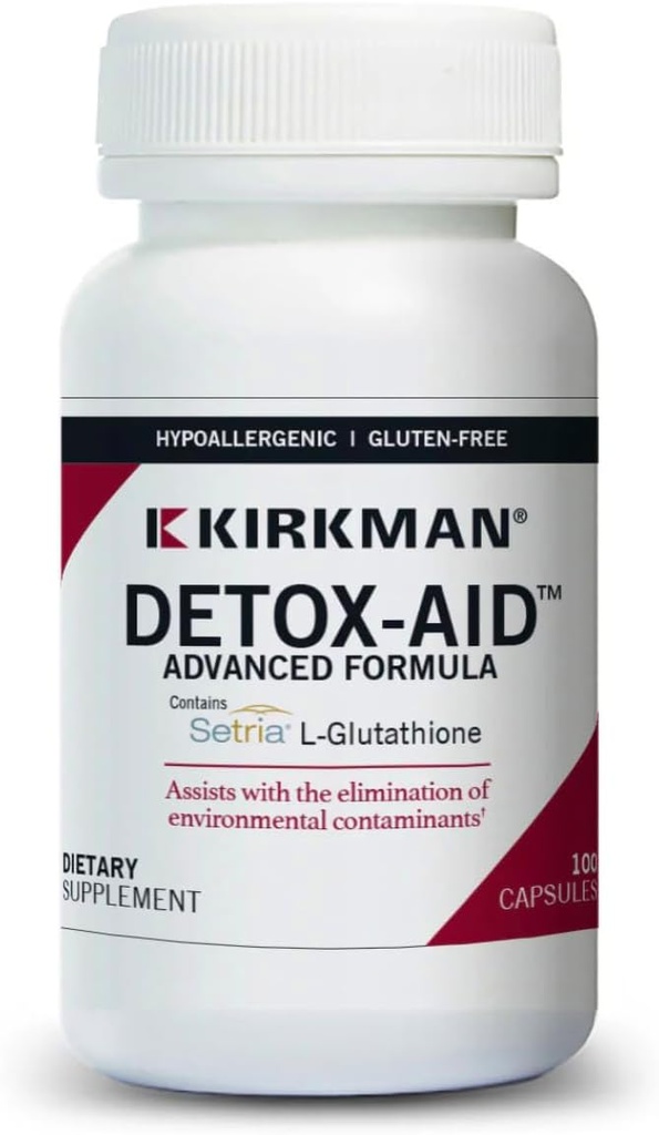 קירקמן - Detox-Aid Advanced Formula - 100 קפסולות - תמיכה אנטי-חמצן - מסייע להסיר טוקסין - Hypoallergenic