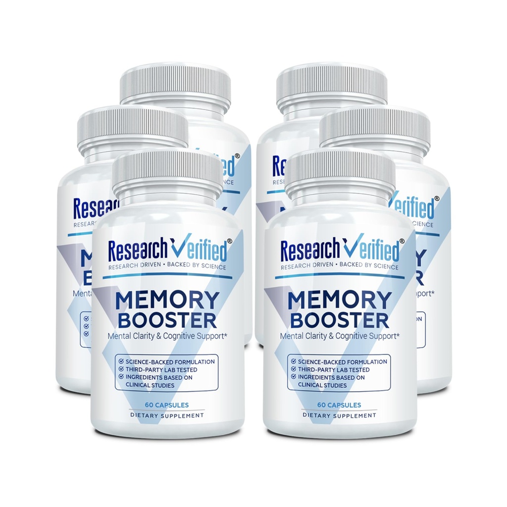 מחקר המאומת Memory Booster - Nootropic Supplement - Enhance Cognition and Memory - Lion's Mane, Jinkgo Biloba, BioPerine - 6 חודשים אספקה - Non-GMO - Made in the USA