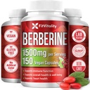Premium Berberine תוסף, 150 קפסולות - 50 ימים אספקה, 1500 מ"ג Berberine Per משרת, Berberine HCI, עשוי מ-100% צמחי טהור וטבע, non-GMO, Gluten-Free.