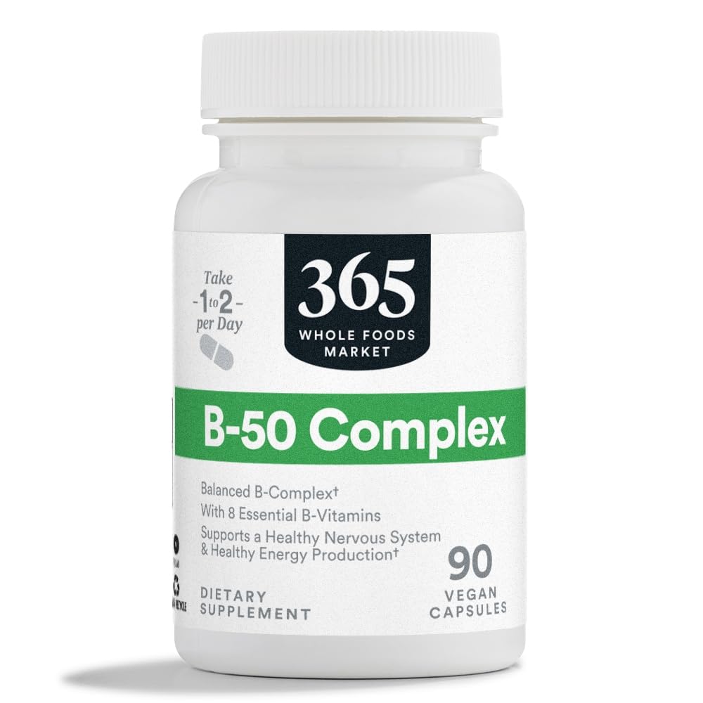 365 על ידי Whole Foods Market, ויטמין B-50 Complex, טבעוני, 90 קפסולות