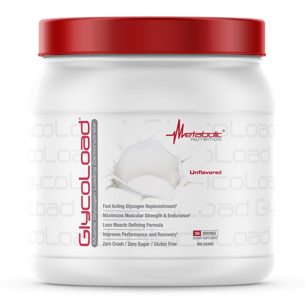 תזונה מטבולית, Glycoload, 100% Micronized Cyclic Cluster Dextrin carbohydrate אבקת, שריר Glycogen לטעון carbohydrate, Pre Intra Post עבודהout תוסף, Unflavored, 600 gm (30 ser)
