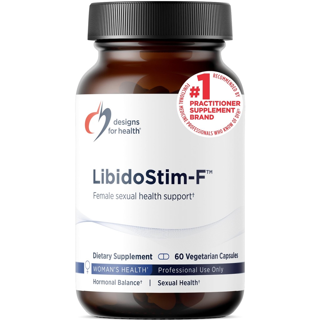 עיצובים לבריאות LibidoStim-F - פורמולה לנשים עם Tribulus, DHEA + Genekgo Biloba - non-GMO + Soy Free Women Support Supplement (60 קפסולות)