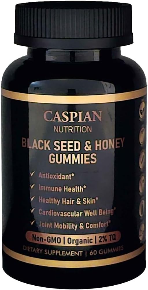 Black Seed & Honey Gummies עם biotin & ויטמין C, אורגני, non-GMO, 2% TQ, 60 מסטיק