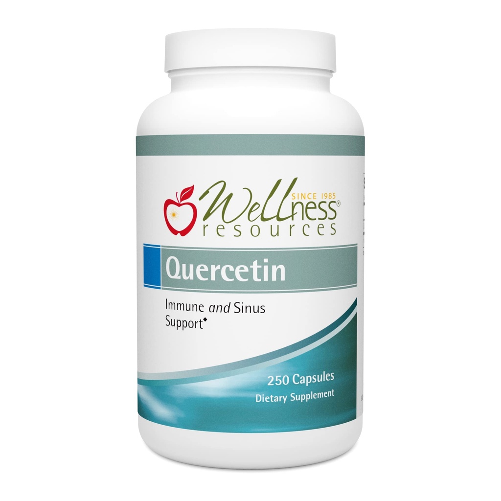 משאבי בריאות Quercetin - Immune, Sinus ו-Allergy תומכים 1000 מ"ג לשרת - (250 caps / 125 משרתים) טבעוני, Non-GMO