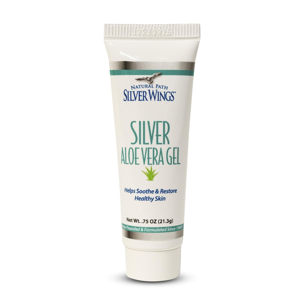 שביל טבעי כנפיים 200ppm Silver עם Aloe Vera Gel - Soothing Skin Care 0.75 oz