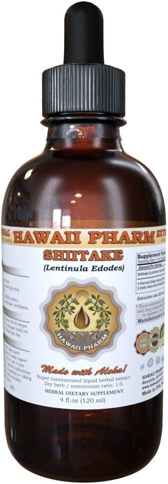 תמצית נוזלי Shiitake, אורגני Shiitake (Lentinula Edodes) Tincture, תוסף צמחי, הוואי Pharm, Made בארה"ב, 4 fl.oz