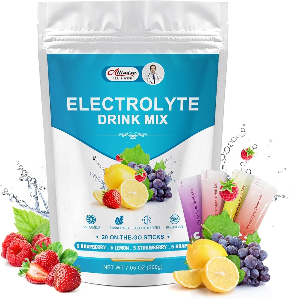 hydrote אלקטרוליטים אבקת Packets, Zero Sugar אלקטרוליטים, משקה אלקטרוליטי 20 Pack