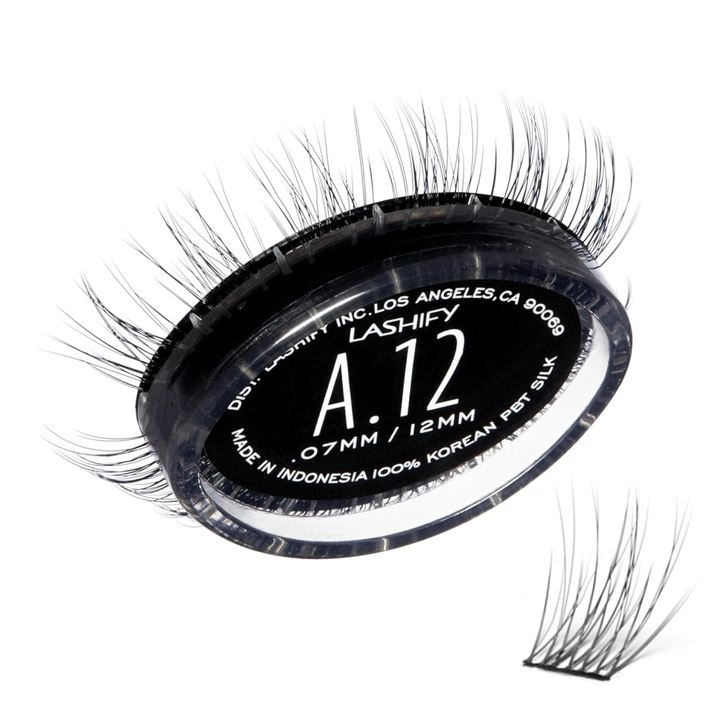 Lashify Ampl 12mm GossamerDIY Eyelash מרחיבה את Refill, שחור, קל כוזב טיפות עבור מראה טבעי