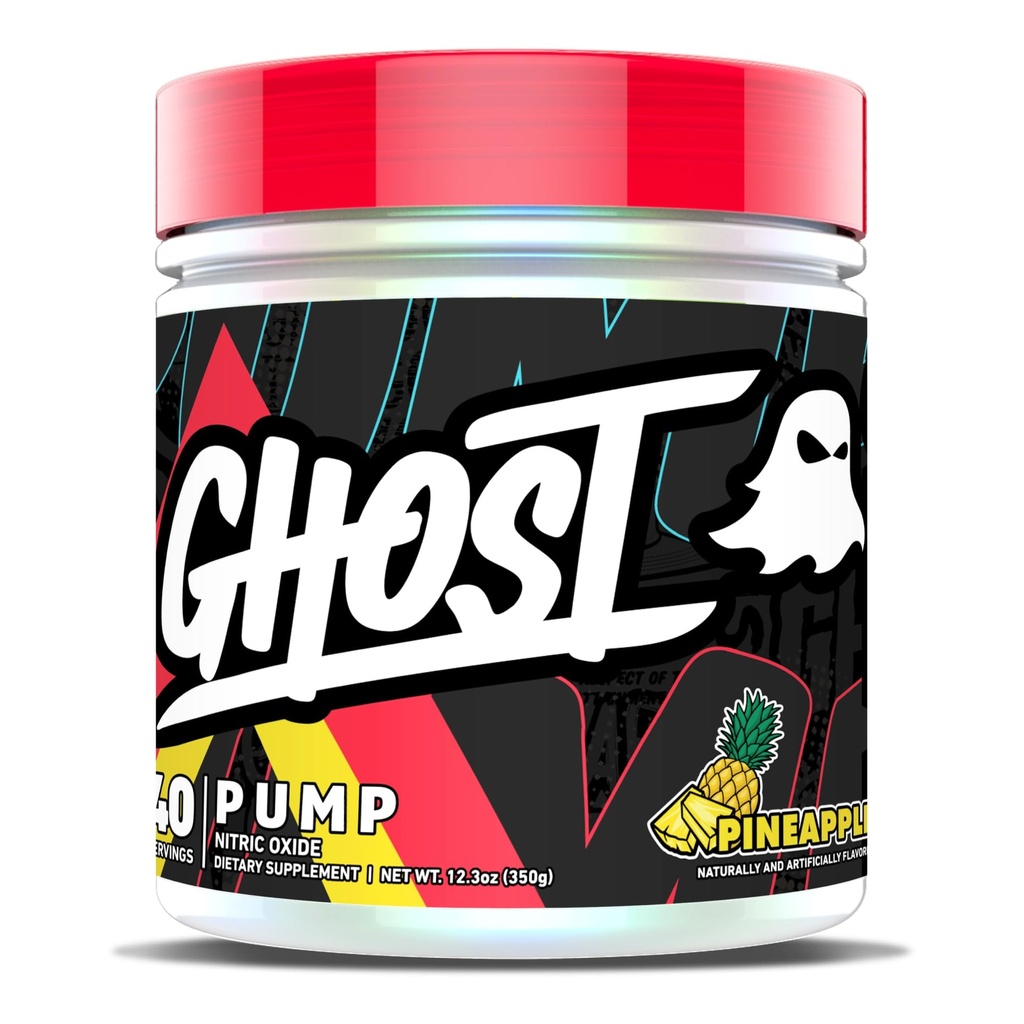Ghost Pump Nitric Oxide אבקת, Pineapple - 40 משרתים - סוכר חינם & Stim-Free Pre-Workout תוספי - L-Citrulline, Arginine Nitrate & L-Glutathione - Soy & Gluten-Free, טבעוני
