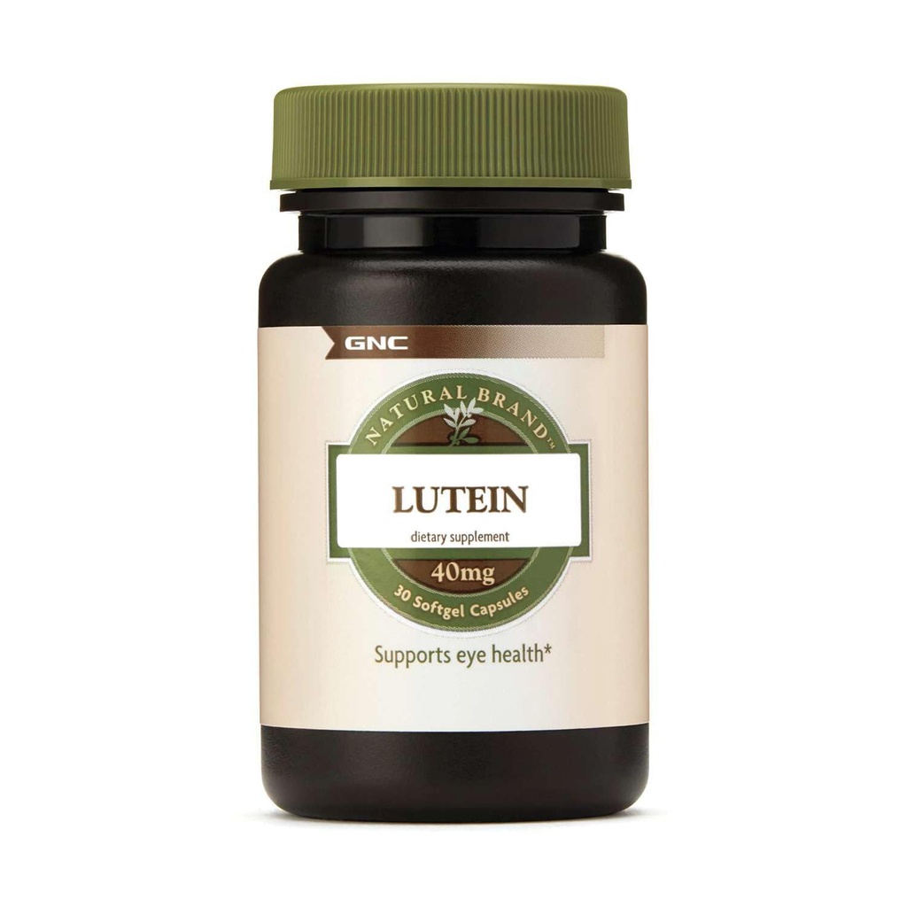 GNC מותג טבעי Lutein 40 מ"ג, תומך בריאות העין, 30 Softgels