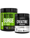 ג'ק חרושת NITROSURGE Pre Workout תוסף (Arctic White) Creatine Monohydrate אבקת 150g (Unflavored) עבור צמיחה שרירית, כוח מוגבר, אנרגיה משופרת