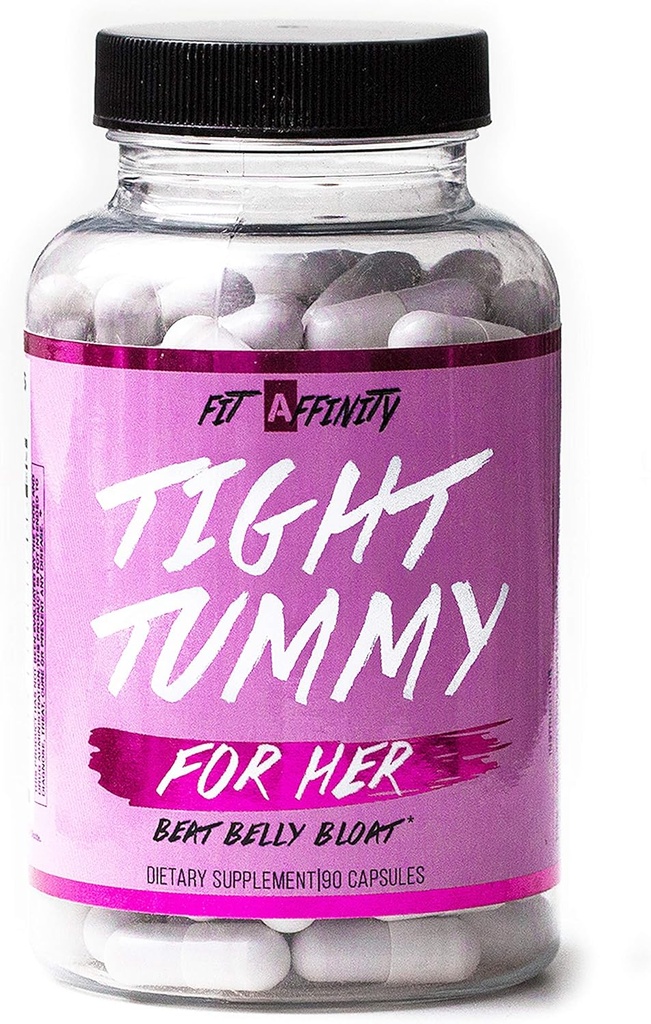 Fit Affinity חזק Tummy Bloating הקלה לנשים עם פרוביוטיקה לתמיכה בבריאות העיכול - תוספי תזונה (90 קפסולות)