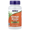 Now Foods גינקו בילובה 60mg 24% לחלץ, 60 קפסולות