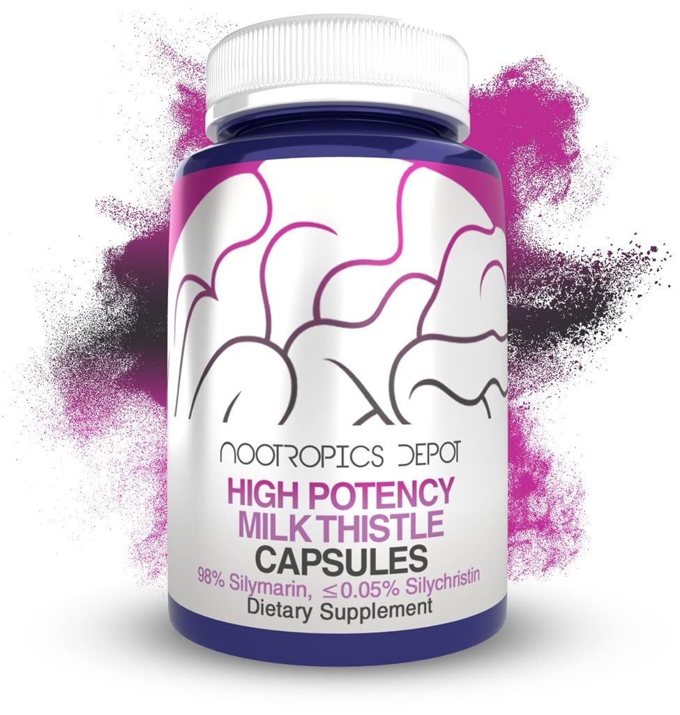 Nootropics Depot High Potency Milk Thistle לחלץ קפסולות | 200 מ"ג של Silybum Marianum