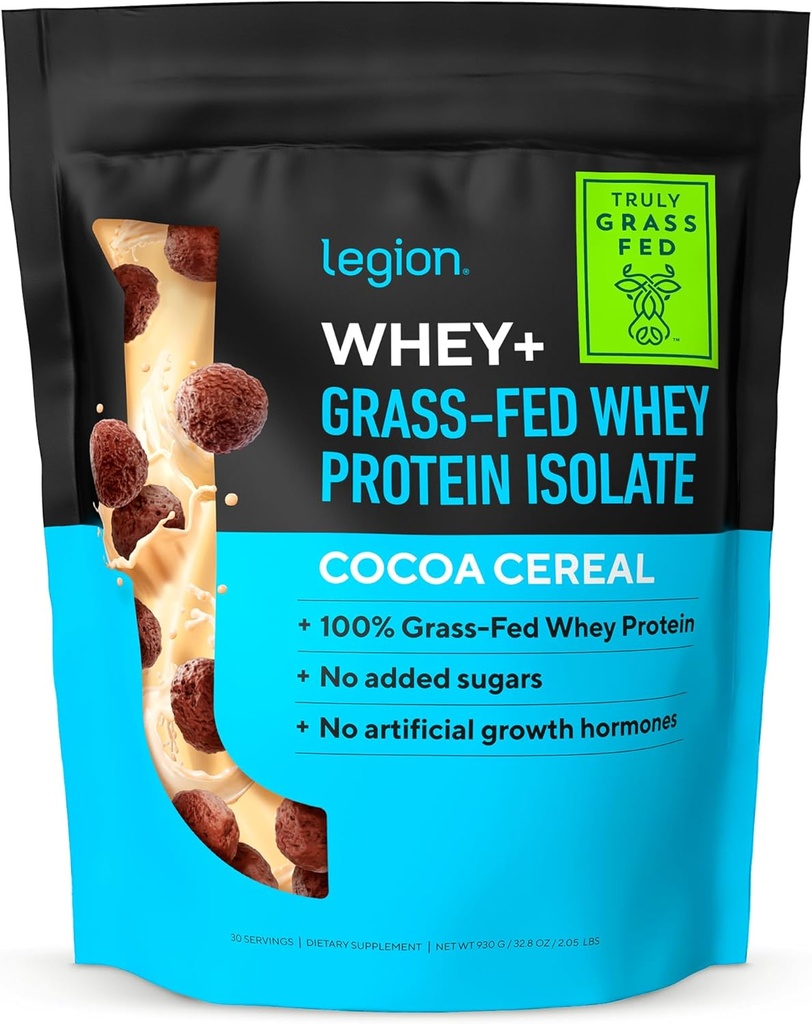 LEGION Whey+ חלבון Whey Isolate של Grass פד פרות - אבקת חלבון Whey חלבון Isolate אבקת קלוריות נמוך, non-GMO, סוכר חינם, Lactose ו Gluten חינם, כל אבקת חלבון טבעי לגברים ונשים 30 לשרתים
